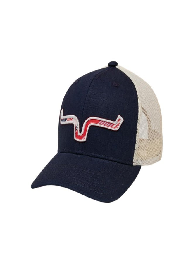 Kimes Ranch Adjustable Snapback Hats Anson Trucker Hats/Navy - Image 1